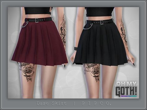 Sims 4 Cc Goth Skirt, Sims 4 Cc Goth, Goth Skirts, Striped Gloves, Hot Weather Outfits, Goth Skirt, Gothic Skirt, Boho Goth, Goth Shirt