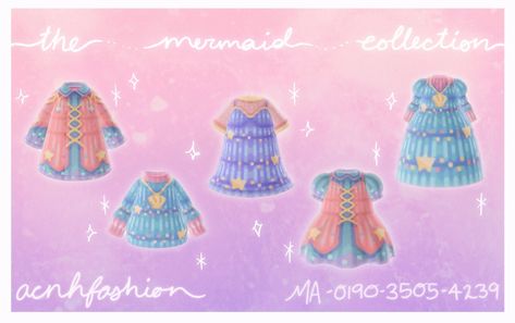 nicole 🎀 acnh fashion på Twitter: "🐚 the mermaid (mini) collection 🐚 #ACNH #ACNHDesign #マイデザイン https://t.co/SEAn06LZX3" / Twitter Mermaid Items Animal Crossing, Mermaid Acnh Design, Mermaid Core Animal Crossing, Acnh Seashell Design, Acnh Mermaid Designs, Acnh Mermaid, Animal Crossing Design Codes, Acnh Fashion, Animal Crossing Design