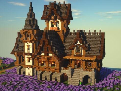 Big Minecraft Houses, Villa Minecraft, Minecraft Medieval House, Minecraft Building Blueprints, Minecraft Kingdom, Minecraft City Buildings, Medieval House, Minecraft House Plans, Bangunan Minecraft