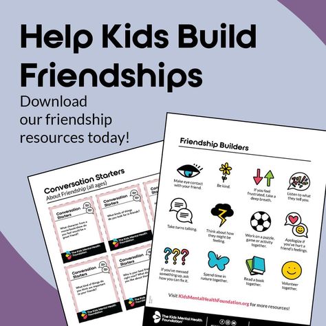 Helping kids learn how to make friends is a crucial life skill that also enhances their mental well-being. To support your family, we’re offering two free downloads: friendship-building resources and conversation starters! Build Friendships, Classroom Shop, Friendship Skills, Health Game, Coaching Teachers, Looking For Friends, Mental Health Resources, How To Start Conversations, Good Listener