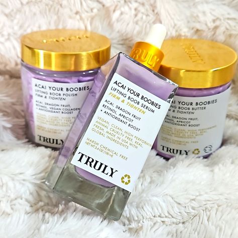 Truly Bust Set! Lift And Firm Acai Your Boobies Polish Butter And Serum. Truly Beauty Products, Truly Skincare, Truly Beauty, Body Skin Care Routine, Body Skin, Body Skin Care, Care Routine, Skincare Products, Color Purple