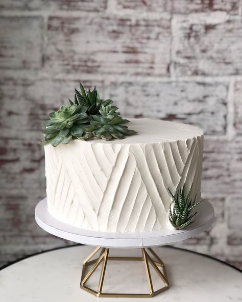 White Green Cake Wedding, Succulent Cake Decoration, One Tier Cake Designs, Sage Green Smash Cake, Baby Shower Cake Green And Gold, Eucalyptus Birthday Cake, Plant Themed Desserts, Flowers On Cake Simple, Gender Neutral Cake Ideas