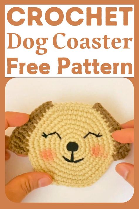 Crochet Dog Coaster Animal Coaster Crochet Pattern Free, Crochet Pattern Coaster Free, Crochet Dog Coasters Free Pattern, Dog Coasters Crochet, Crochet Dog Coaster, Crochet Animal Coaster, Crochet Crocodile Stitch Pattern, Winter Coasters, Dog Coasters