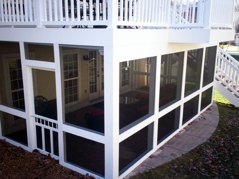 Patio Under Decks, Second Story Deck, Under Deck, Porch Enclosures, Screened Porches, Screened In Deck, Low Deck, Building A Porch, Patio Enclosures