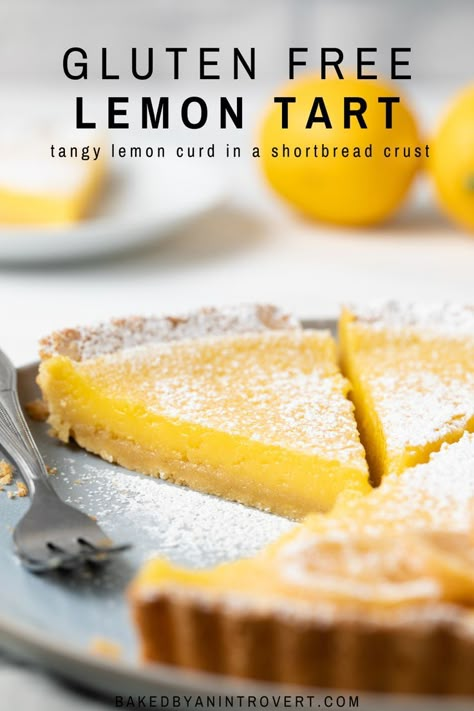 The tangiest Lemon Tart with a buttery gluten-free crust and tart lemon curd filling. This recipe reminds me of the classic French dessert - Tarte au Citron. #ad #betterwithbobs Gluten Free Lemon Tart Recipe, Easy Lemon Tart, Adorable Desserts, Tart Lemon Curd, Lemon Curd Tart, Candied Orange Slices, Lemon Tart Recipe, Orange Bread, Classic French Desserts