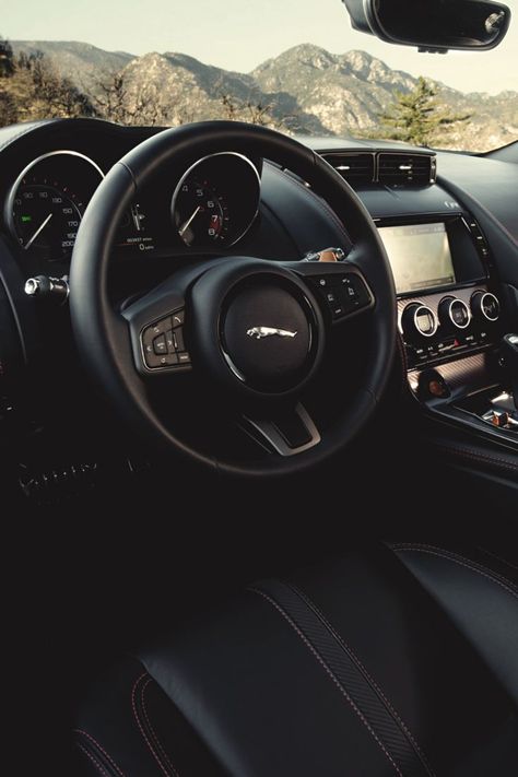 artoftheautomobile: Jaguar F-Type R Coupe via MotorTrend Jaguar Suv, Jaguar Auto, Jaguar Xkr, Car Wheels Diy, Car Wheels Rims, Luxury Car Interior, Austin Mini, Jaguar F Type, Car Goals