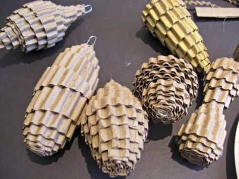 could we make Cardboard pinecones to go on some sort of paper/ faux trees in the lobby? Anthropologie Winter Display, Anthropologie Windows, Cardboard Ornaments, Slow Christmas, Christmas Card Decorations, Xmas Display, Anthropologie Winter, Faux Trees, Winter Display