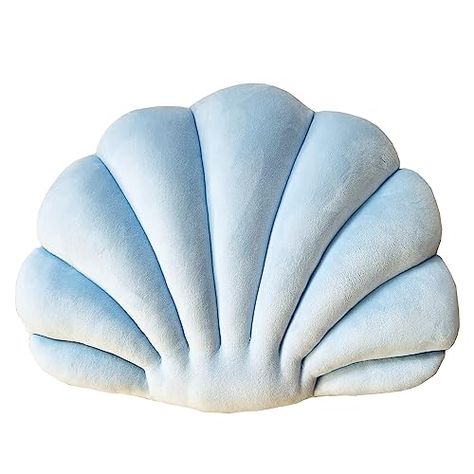 Living Room Chair Decor, Cute Seashell, Light Blue Throw Pillows, Shell Pillow, Seashell Pillow, Blue Dorm, College Dorm Room Inspiration, Cute Pillow, Chair Decor