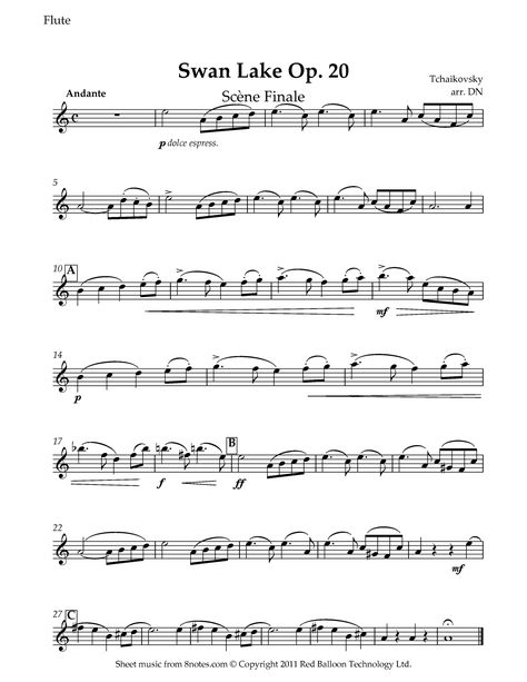 Swan Lake Violin Sheet Music, Swan Lake Flute Sheet Music, Flute Sheet Music Classical, Swan Lake Sheet Music, Tchaikovsky Swan Lake, Piano Songs Chords, Sheet Music For Flute, Reading Sheet Music, Piano Notes Songs