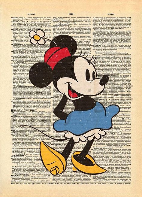 Minnie Mouse Vintage Dictionary Art Print #print #printable #music #art #artist #wallart #walldecor #wallhanging #homedecor #home #homedesign #homemade #kidsroom #kidscrafts #Disney #livingroom #livingroomideas #livingroomdecor #handmade #gifts #forher #forhim #mens #women Fashion Wall Art Bedroom Decor, Vintage Disney Art, Mickey Mouse Nursery, Mickey Mouse Themed Birthday Party, Vintage Birthday Parties, Howl And Sophie, Music Art Print, Sheet Music Art, Dictionary Art Print