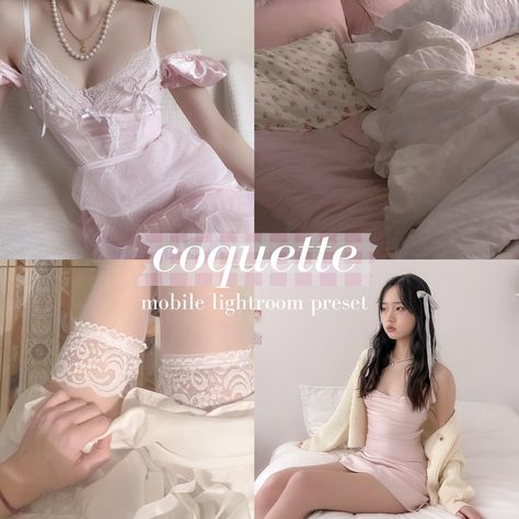 Coquette Core, Photo Filters, Lightroom Preset, Lightroom Presets, Lightroom, Beauty Book, Art Collection, Bathing Beauties, Pastel