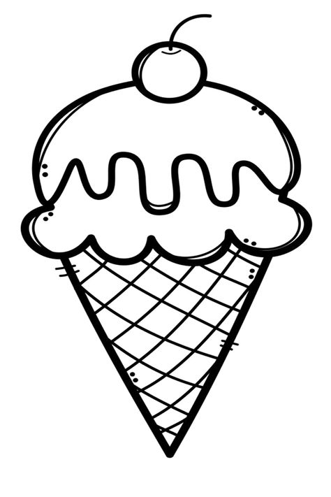 Sorvetes para colorir Coloring Pictures For Kids, Ice Cream Coloring Pages, Fruit Coloring Pages, Summer Coloring Pages, Easy Drawings For Kids, Pola Sulam, Easy Coloring Pages, Cartoon Coloring Pages, Cute Easy Drawings