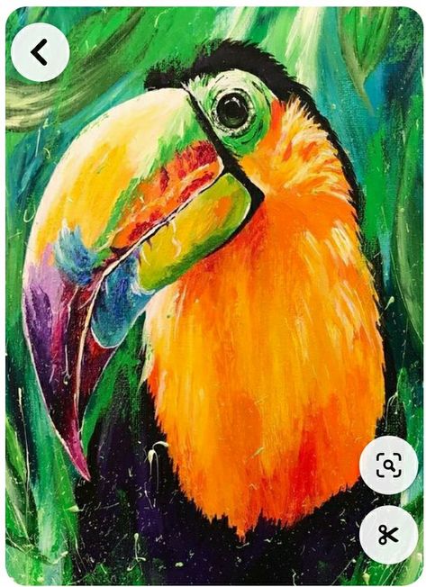 Toucan Art, Tropical Art Print, Tropical Painting, Jungle Art, Oil Pastel Art, Art Tropical, Jungle Animal, Yellow Bird, Tropical Art