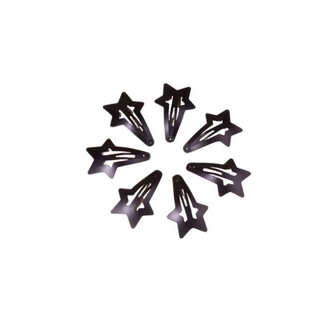 Star Clips Hair, Star Claw Clip, Black Emo Hair, Star Hairclips Aesthetic, Black Hair Ribbon, Star Hairpins Y2k, Star Hair Clips Y2k, Star Clips, Hair Clips Aesthetic