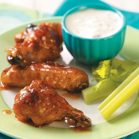 Apricot Chicken Wings Chicken Wings In Oven, Party Chicken, Apricot Chicken, Healthy Snacking, Wings Recipe, Chicken Wing Recipes, Wing Recipes, Spicy Chicken, Taste Of Home