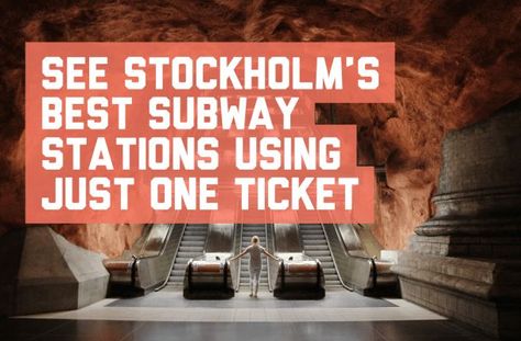 I finally found the perfect activity to satisfy both my own and my husband’s travel obsessions: a self-guided tour of the Stockholm subway. He enjoys finding out about trains and transport systems, ex Stockholm Subway, Europe Continent, Travel Tickets, One Ticket, Sweden Travel, A Globe, Stockholm Sweden, Travel Insurance, Tour Guide