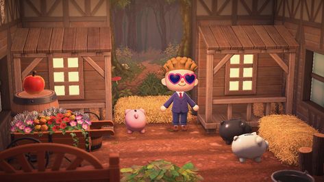 Acnh interior decor Hannibal Animal Crossing, Farm Acnh, Acnh Clothes, Pig Farm, Pig Farming, Animal Crossing, Animals, Clothes