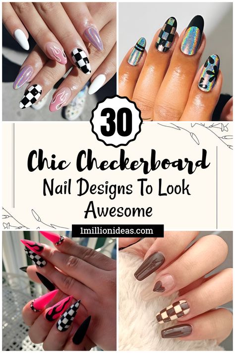 Checkerboard Nails, Checkered Nails, Plaid Nails, Checker Design, Creative Nail Designs, Christmas Nail Designs, Creative Nails, Blue Ombre, Black Nails