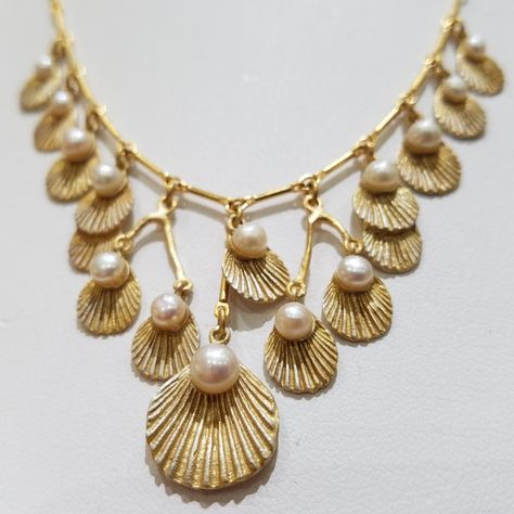 It may be chilly, but we are getting major mermaid vibes thanks to Michael Michaud Jewellery !!    #michaelmichaud #jewelry #inspiredbynature #seashells #pearls #gold #mermaid #beachvibes #necklace #birthday #mothersday #graduation #gifts #pretty #instajewelry #schomburgs #jewelers #shoplocal #shopsmall #familybusiness #columbusga Golden Mermaid, Sea Nymph, Ornaments Making, Sea Goddess, Michael Michaud, Jewel Of The Seas, Mermaid Vibes, Gold Mermaid, Gold Statement Necklace