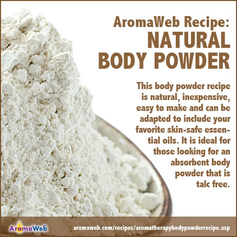 AromaWeb Natural Body Powder Recipe Homemade Body Powder, Diy Body Powder Recipes, Body Powder Recipe, Body Powder For Women, Diy Body Powder Puff, Homemade Herbal Bath Powder, Natural Body Powder, Deodorant Powder, Homemade Mouthwash