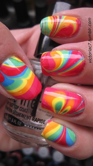 DONE! Do It Yourself Nails, Nails Opi, Tie Dye Nails, How To Tie Dye, Marble Nails, Manicure Y Pedicure, Cool Nail Designs, Manicure E Pedicure, Sally Hansen