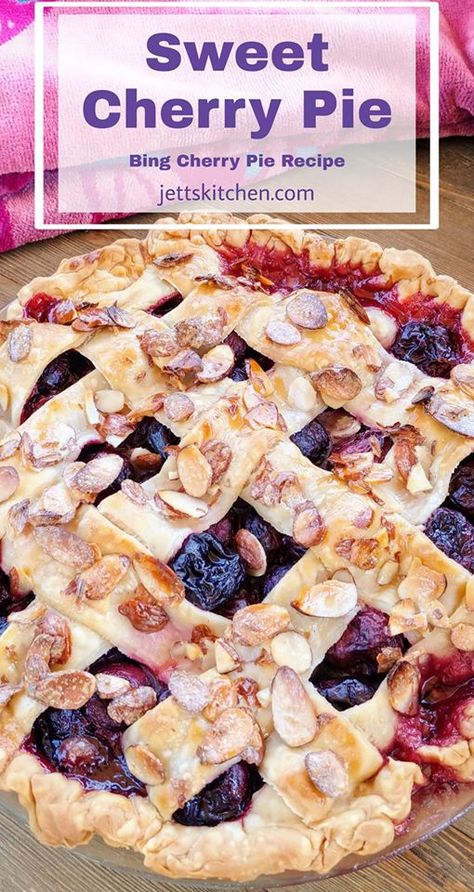 Bing Cherry Recipes, Bing Cherry Pie, Cherry Sweets, Fresh Cherry Pie, Cherry Recipe, Sweet Cherry Pie, Cherry Pie Recipe, Bing Cherries, Easy Pie Recipes