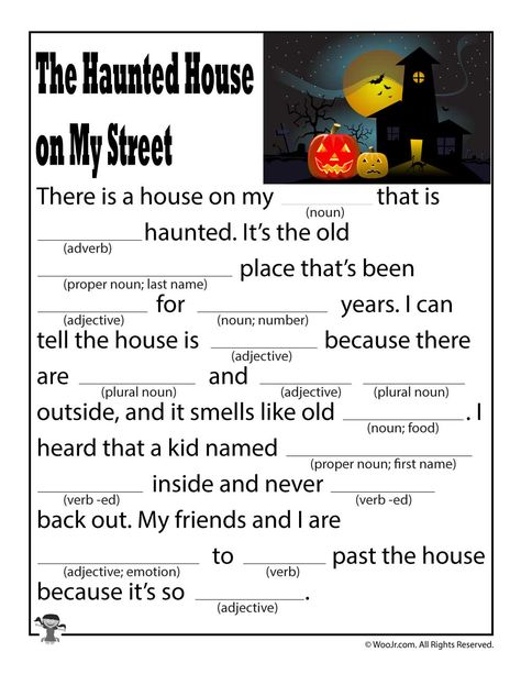 the-haunted-house-on-my-street | Woo! Jr. Kids Activities Haunted House Story Writing, Haunted House Writing Activities, Haunted House Writing, Therapeutic Art Activities, Haunted House Stories, Vampirina Birthday, Sensory Language, October School, Halloween Lesson