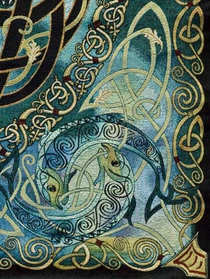 sweetlysurreal: “ Celtic Fine Art Tapestry - Incredible detail and depth of colour celticartstudio.com ” Celtic Watercolor, Celtic Fish, Celtic Tapestry, Mandala Tree, Celtic Quilt, Celtic Artwork, Ireland Art, Celtic Mandala, Celtic Heritage