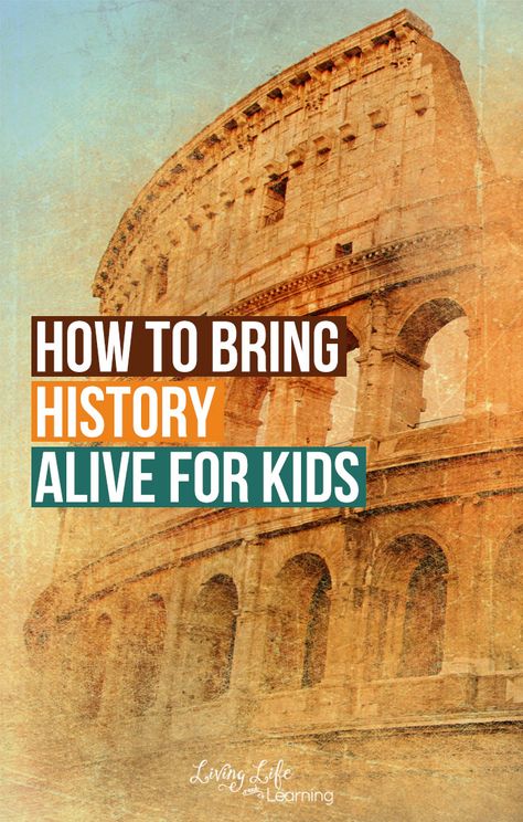 How to bring history alive for kids - have fun teaching history by adding more hands-on activities for kids like crafts, songs and field trips. Elementary History Activities, History Homeschool, Elementary History, History Printables, History Games, Homeschool Family, History Lesson Plans, Funny Art History, Middle School History