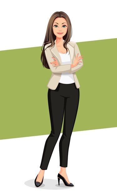 Stylish business woman illustration | Premium Vector #Freepik #vector #design #fashion #character #cartoon Business Woman Illustration, Woman Illustration, Premium Vector, Green