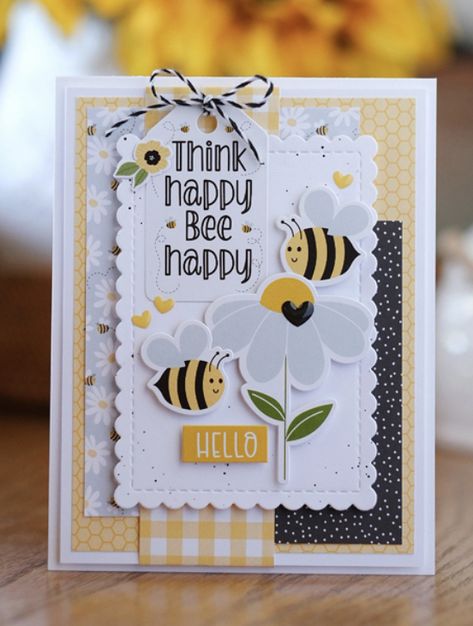 Stampin Up Bee Mine Dsp, Stampin Up Bee Cards, Echo Park Bee Happy Cards, Rainbow Cards Handmade, Bee Mine Stampin Up Cards, Stampinup Cards Newest 2023-2024, Echo Park Bee Happy, Bee Cards Handmade, Bee Stationary