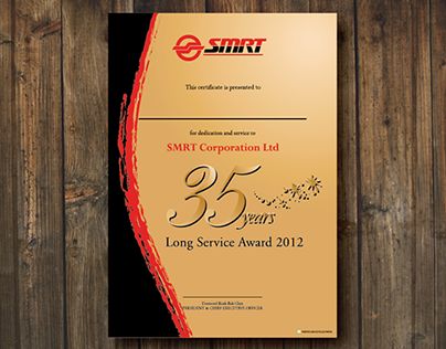 Check out this @Behance project: “SMRT Long Service Award Certificate 2012” https://www.behance.net/gallery/13569699/SMRT-Long-Service-Award-Certificate-2012 Long Service Award Certificate, Service Award Certificate, Award Certificates, Service Awards, Behance Project, Behance Net, Book Cover