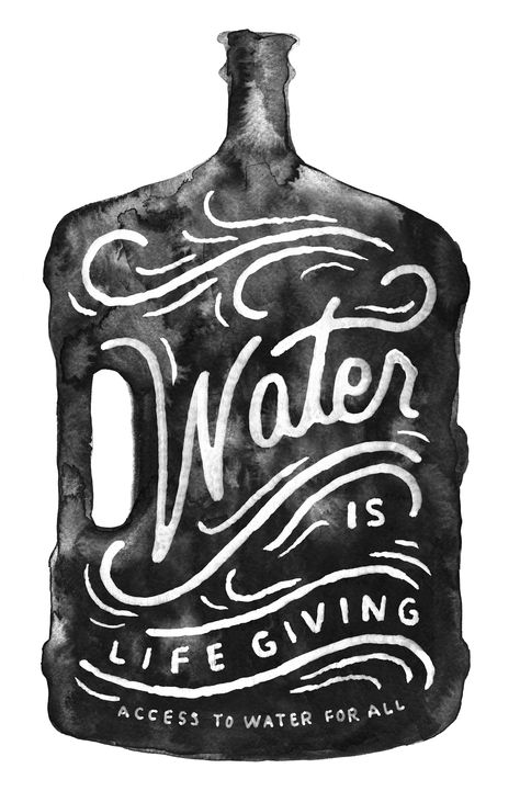 Watercolor (Part 1) Water Lettering, Zachary Smith, Water Is Life, Typographic Quote, Graphic Design Collection, Types Of Lettering, Chic Type, Type Graphic, Typography Letters