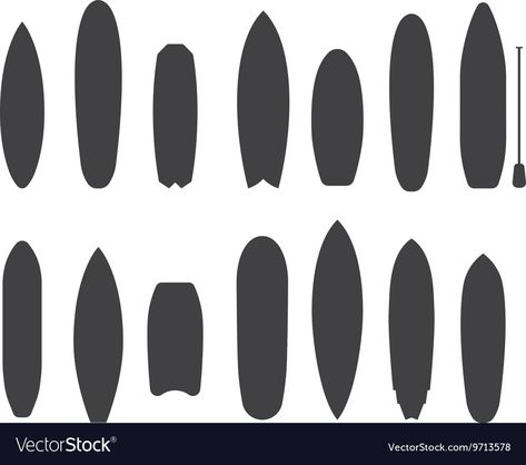 Surf Board Drawing Simple, Surf Board Template Printable, Surf Board Template, Surfboard Outline, Finger Surfboard, Surfboard Silhouette, Surfboard Clipart, Surfboard Collection, Luau Theme Party