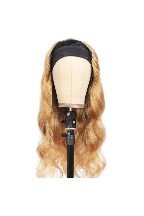 Capurchra Ombre Blonde Headband Wig Human Hair 1B27 Blonde Body Wave Wigs with Dark Roots None Lace Front Wigs 130% Density Grade 8A Brazilian Remy Human Hair Wigs 18 Inch Blonde Headband, Body Wave Wigs, Blonde Body Wave, Honey Blond, Wigs Blonde, Hair Machine, Wig Colors, Blonde With Dark Roots, Hair Blond