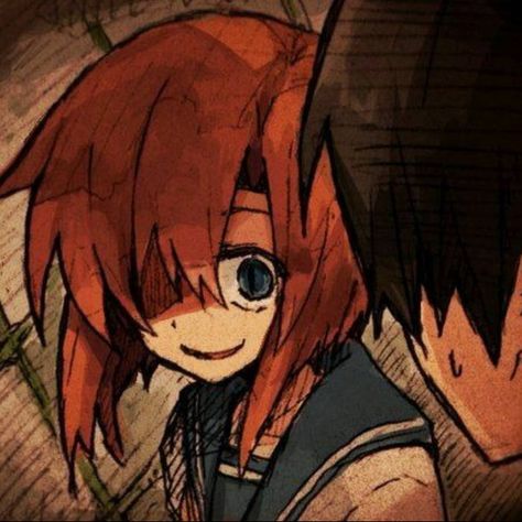 Higurashi No Naku Koro Ni, Red Hair, Twitter, Red, Hair, Anime, Blue