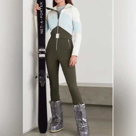 Sturdy, Warm, And Super Flattering. Can Be Worn On The Mountain Without Jacket If Paired With Uniqlo Ultra Warm Heattech Layer Inside. Size Xs - My Measurements Are ~24 Waist, 33 Hips, 32 Bust. Please Leave Comments If There Are Any Other Questions! Alta Ski, Ski Jumpsuit, Suit Jumpsuit, Moon Boot, Oversized Collar, Ski Suit, Ski Suits, Moon Boots, Perfect Moment