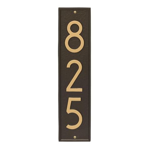 Whitehall Products Delaware Modern Personalized Rectangle Vertical Wall Plaque, Aged Bronze Improve Curb Appeal, Contemporary Fonts, Custom Plaques, House Number Plaque, Dream Yard, Address Plaques, House Signs, Outdoor Furniture Decor, Sign Materials