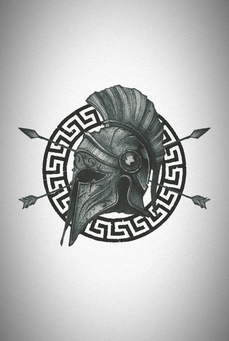 Spartan Helmet Tattoo Design, Greek Helmet Tattoo, Warrior Helmet Tattoo, Taurus Tattoo Men, Spartan Helmet Design, Outer Banks Paradise On Earth, Spartan Helmet Tattoo, Sparta Tattoo, Gladiator Tattoo