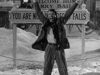 "Merry Christmas, movie house! Merry Christmas, Emporium! Merry Christmas, you wonderful old Building and Loan!" -Jimmy Stewart as George Bailey in "It's A Wonderful Life" (1946). Holiday Movie Quotes, Wonderful Life Movie, Bedford Falls, George Bailey, It’s A Wonderful Life, Frank Capra, Beau Film, It's A Wonderful Life, Film Vintage