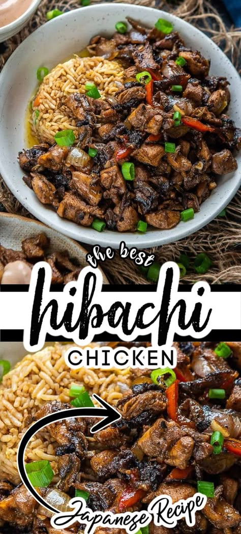 This Hibachi Chicken is an easy Japanese steakhouse style stir fry recipe. Serve this easy homemade chicken and vegetable dinner with fried rice and yum yum sauce. Habatchi Chicken Recipes, Habatchi Recipe, Hibachi Chicken And Vegetables Recipe, Easy Hibachi Chicken, Hibachi Chicken And Vegetables, Chicken And Vegetable Dinner, Hibachi Chicken Recipe, Easy Hibachi, Outdoor Griddle Recipes