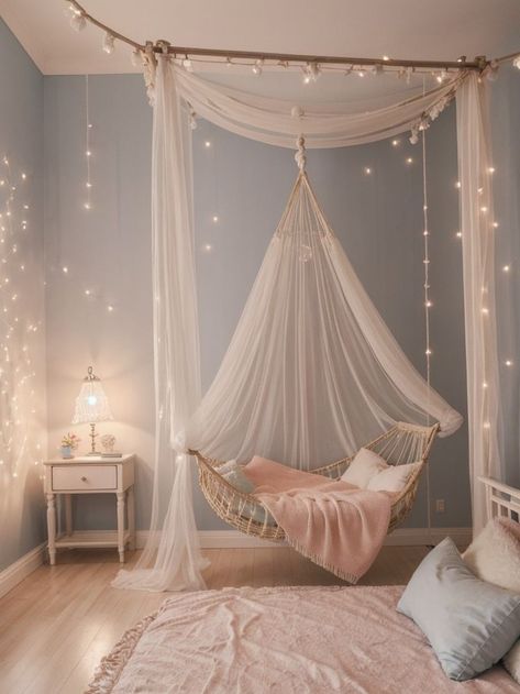 Zepeto Bedroom, Bedroom Backgrounds, Bed Canopy With Lights, Bedroom Swing, Wooden Partition, Cloud Bedroom, Partition Ideas, Wall Partition, Pastel Bedroom