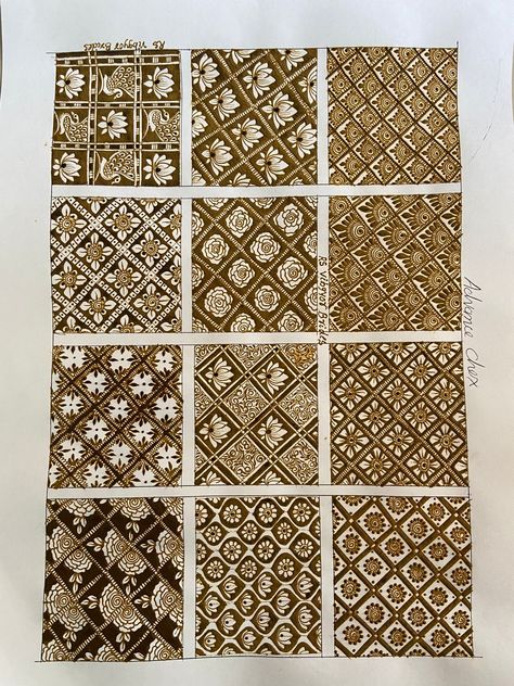 Henna Grid Designs, Mehndi Checks Pattern, Grid Mehendi Design, Mehendi Course, Mehndi Book, Latest Mehndi Designs Wedding, Henna Practice, Mehndi Designs Bridal Hands, Very Simple Mehndi Designs