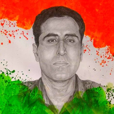 Vikram Batra Sketch, Captain Vikram Batra Sketch, Captain Vikram Batra, Vikram Batra, Army Wallpapers, Indian Army Wallpapers, Sketch Images, Indian Flag Wallpaper, Army Images