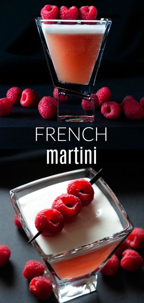 French Martini Sweet Martini Recipes, Party Alcohol Drinks, French Martini Recipe, Sweet Martini, French Cocktails, Raspberry Cocktail, French Martini, Martini Ingredients, Party Drinks Alcohol