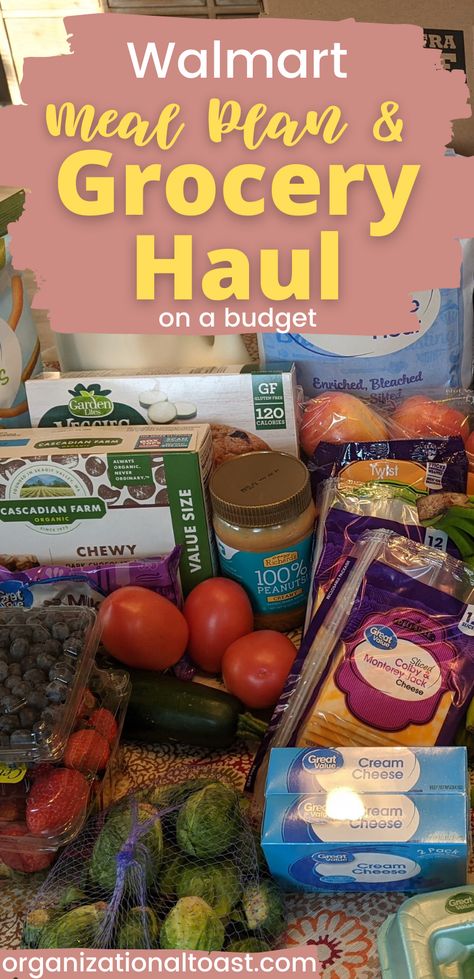 Walmart Grocery Haul, Walmart Grocery List, Walmart Meal Plan, Grocery List And Meal Plan, Meal Plan With Grocery List, Weekly Grocery List, Budget Grocery, Cheap Meal Plans, Frugal Cooking