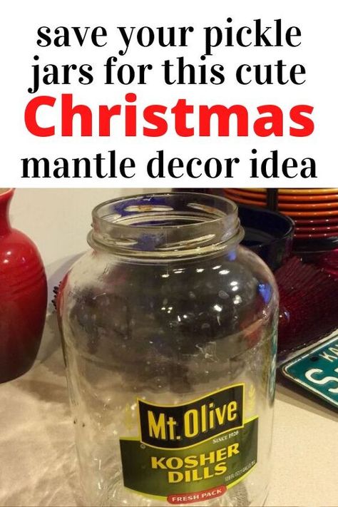 Christmas In A Jar Decoration, Diy Christmas Cookie Jars, Decorating Jars For Christmas, Glass Jar Decorating Ideas Christmas, Decorating Mason Jars For Christmas, Pickle Jar Crafts Diy Home Decor, Christmas Glass Jars Decorations, Glass Vase Christmas Decor Ideas, Glass Jar Christmas Crafts