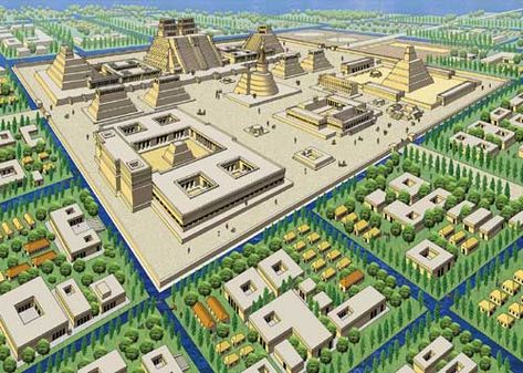 Mesoamerican Architecture, Aztec City, Mexican Architecture, Aztec Civilization, Aztec Empire, Ancient Aztecs, Aztec Culture, Year 8, Aztec Art