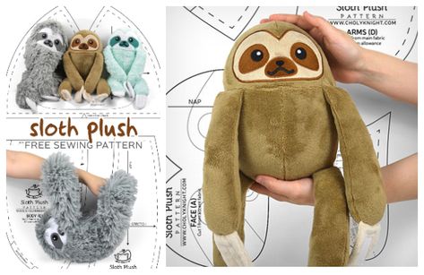 Fabric Art Diy, Sewing Tutorials Bags, Fabric Basket Tutorial, Water Soluble Fabric, Sloth Plush, Sloth Stuffed Animal, Fabric Sewing Patterns, Free Sewing Patterns, Free Sewing Pattern