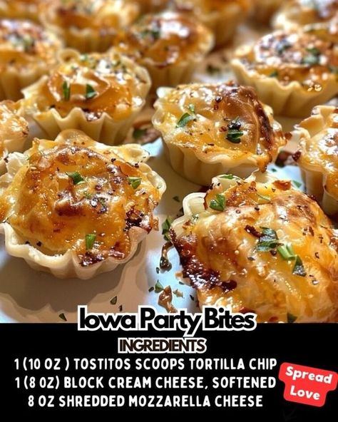 Cheap Party Snacks, Cheap Side Dishes, Tostitos Scoops, Savory Snack Recipes, Canning Sweet Corn, Cheese Mozzarella, Party Bites, Cheese Bake, Green Chiles